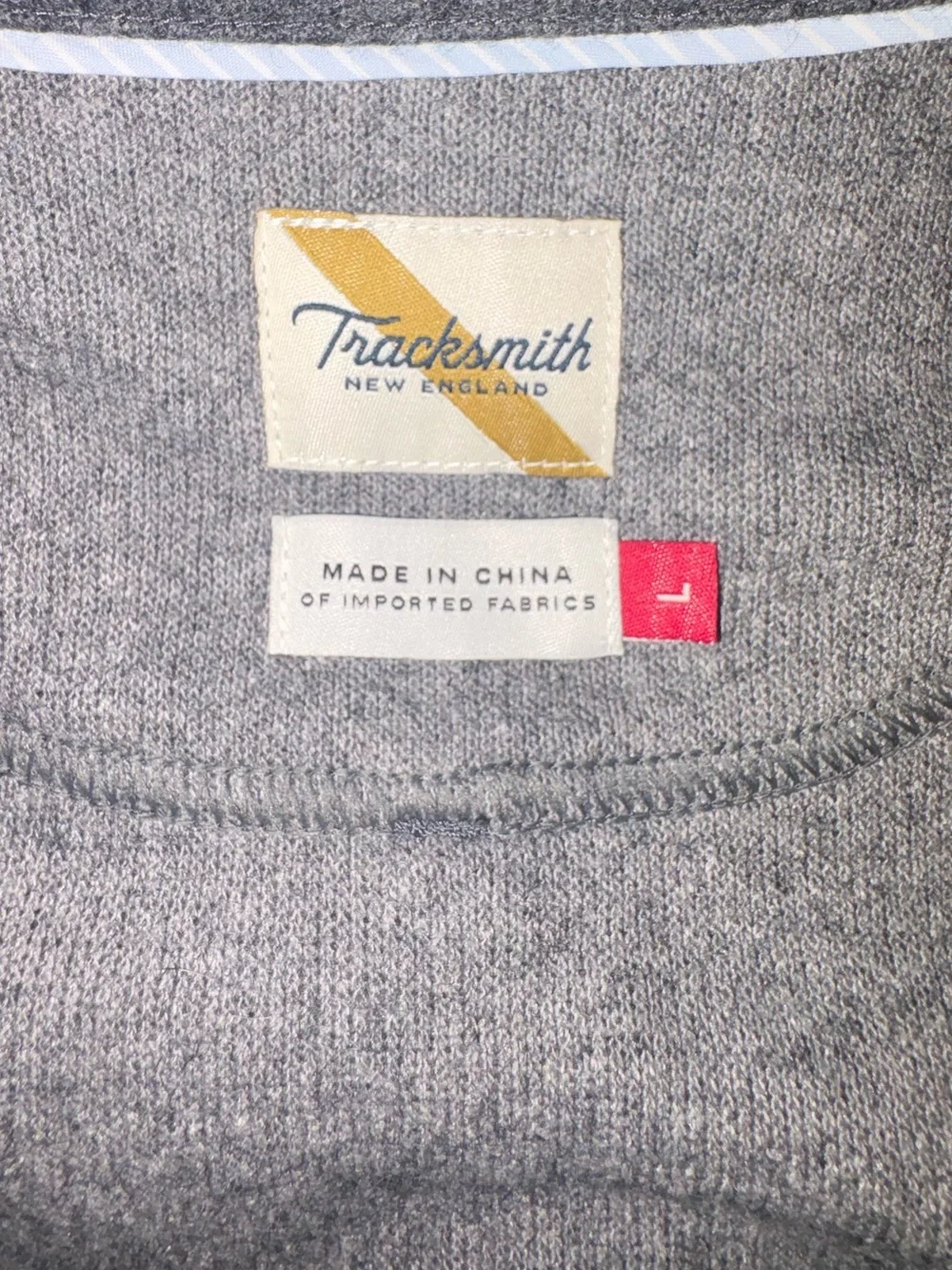 Tracksmith New England Overshirt Men's Large In Wool Charcoal Grey Hike Fall